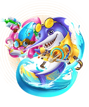 57V fishing game interface with underwater creatures